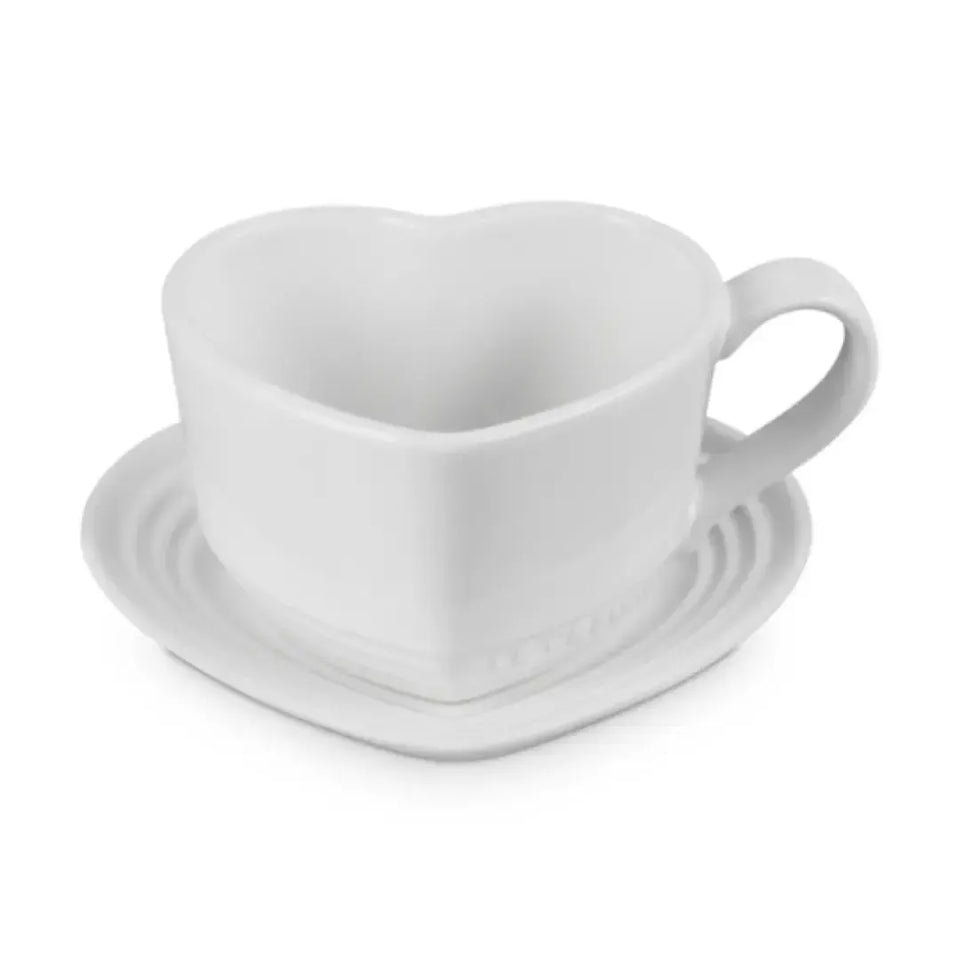 Caneca Cerâmica Coração Branca 220ml Le Creuset