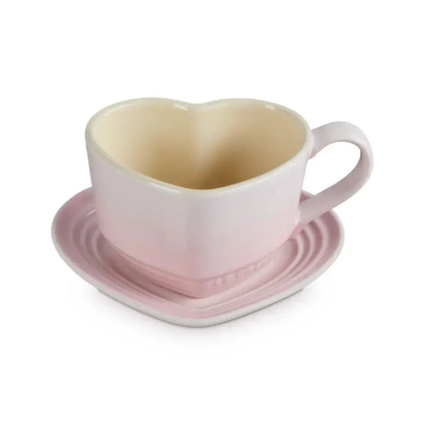 Caneca Cerâmica Coração Shell Pink 220ml Le Creuset