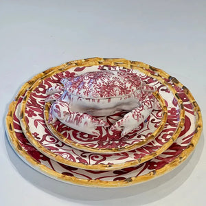Caranguejo Cerâmica Dolce Mare Azulejo Português Vermelho 10x21cm Maison Blanche