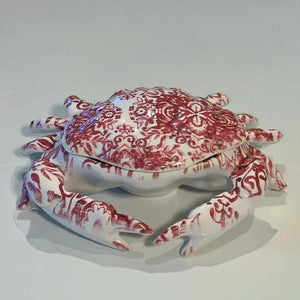 Caranguejo Cerâmica Dolce Mare Azulejo Português Vermelho 10x21cm Maison Blanche