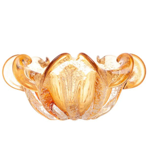 Centro de Mesa Decorativo Vidro Italy Ambar 23,5x11cm