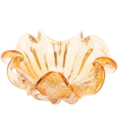Centro de Mesa Decorativo Vidro Italy Ambar 23,5x11cm