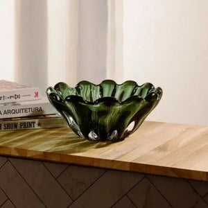 Centro de Mesa Decorativo de Vidro Italy Murano Verde 25x11cm