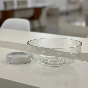 Centro de Mesa Vidro / Mármore 12x24,5cm Linha Singular