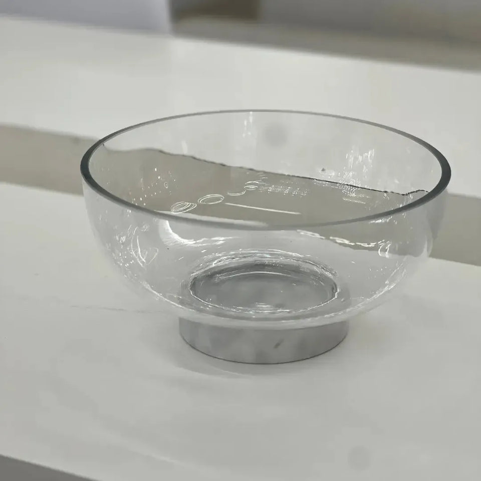 Centro de Mesa Vidro / Mármore 12x24,5cm Linha Singular