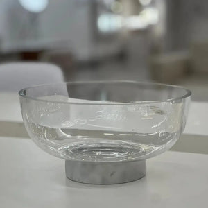 Centro de Mesa Vidro / Mármore 12x24,5cm Linha Singular