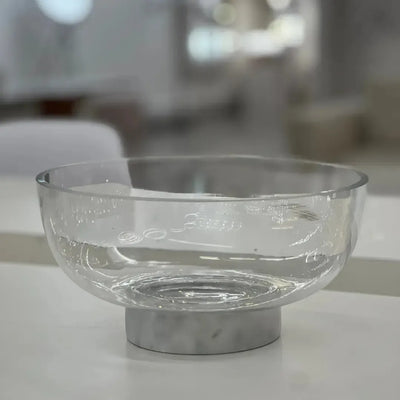 Centro de Mesa Vidro / Mármore 12x24,5cm Linha Singular