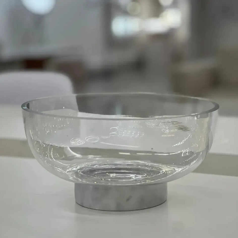 Centro de Mesa Vidro / Mármore 12x24,5cm Linha Singular