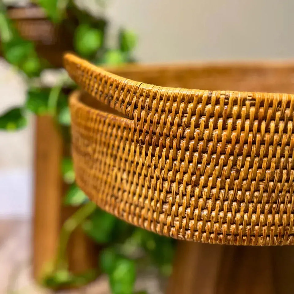 Cesta Oval em Rattan Bahali 46x38x12cm