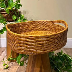 Cesta Oval em Rattan Bahali 56x46x15cm
