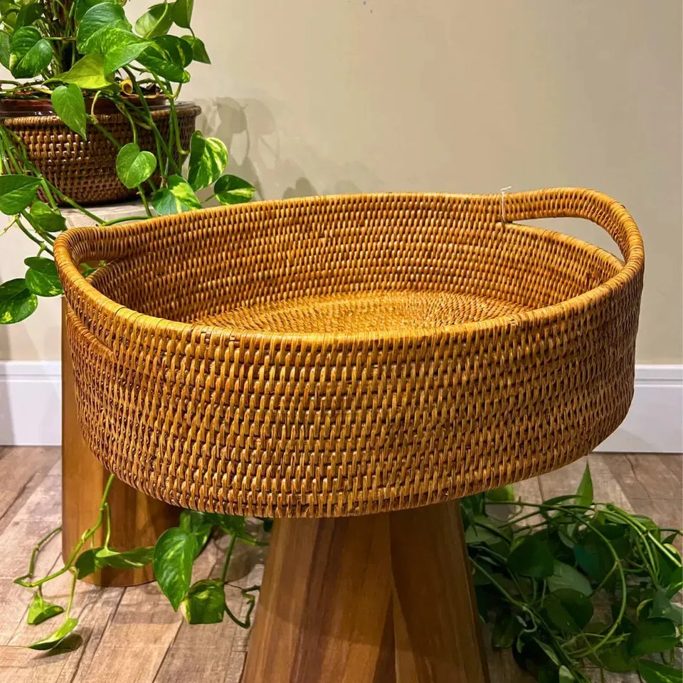 Cesta Oval em Rattan Bahali 56x46x15cm