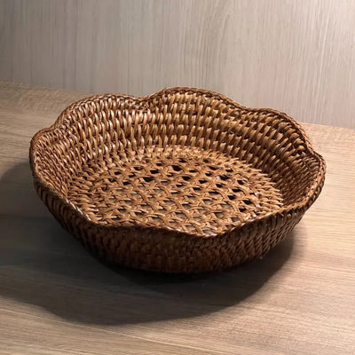 Cesto Redondo em Rattan Bahali 20x5,5/4,5cm