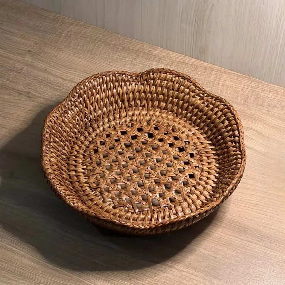 Cesto Redondo em Rattan Bahali 20x5,5/4,5cm