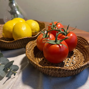 Cesto Redondo em Rattan Bahali 20x5,5/4,5cm