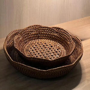 Cesto Redondo em Rattan Bahali 25x6/5cm