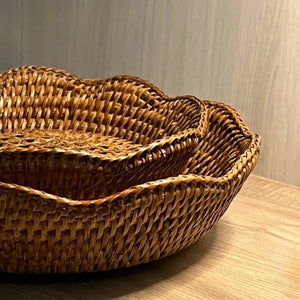Cesto Redondo em Rattan Bahali 25x6/5cm
