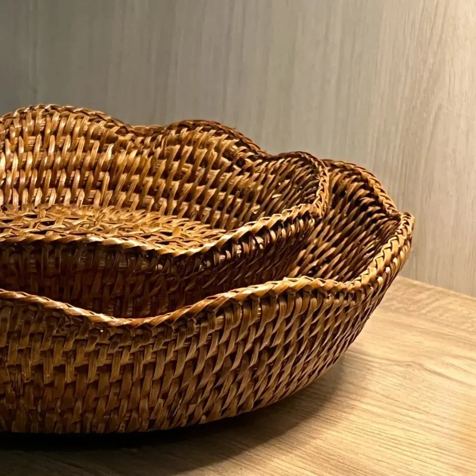 Cesto Redondo em Rattan Bahali 25x6/5cm