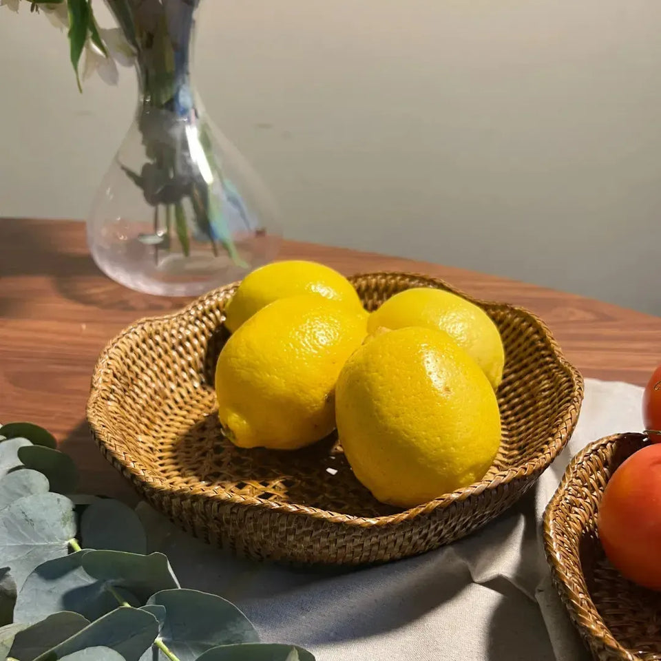 Cesto Redondo em Rattan Bahali 25x6/5cm