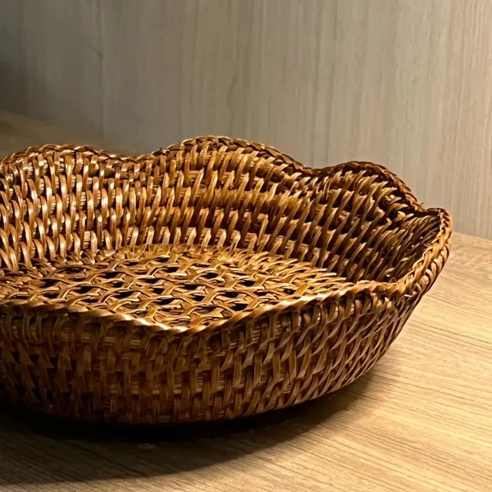 Cesto Redondo em Rattan Bahali 30x6/5cm