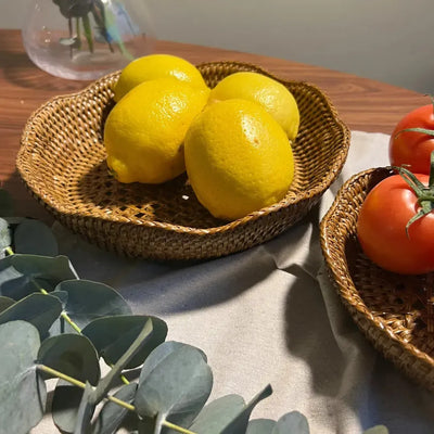 Cesto Redondo em Rattan Bahali 30x6/5cm