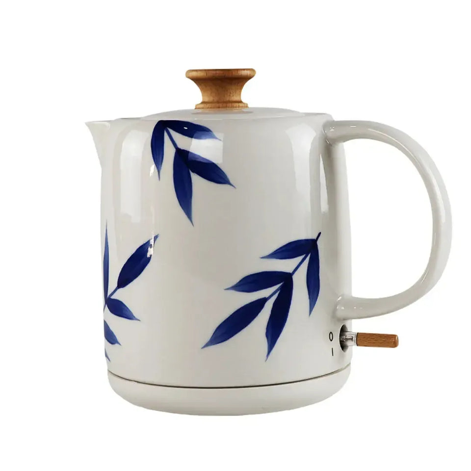 Chaleira Elétrica Porcelana Elegance Branca / Azul 1L 127V Tuut