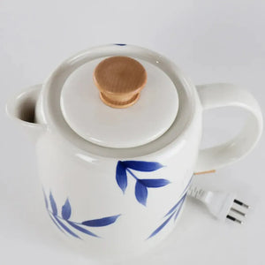 Chaleira Elétrica Porcelana Elegance Branca / Azul 1L 127V Tuut