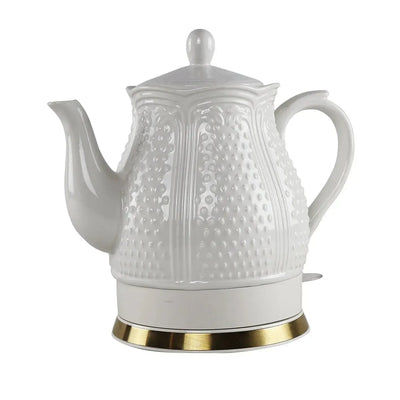 Chaleira Elétrica Porcelana Elegance Branca Decorada 1,5L 127V Tuut