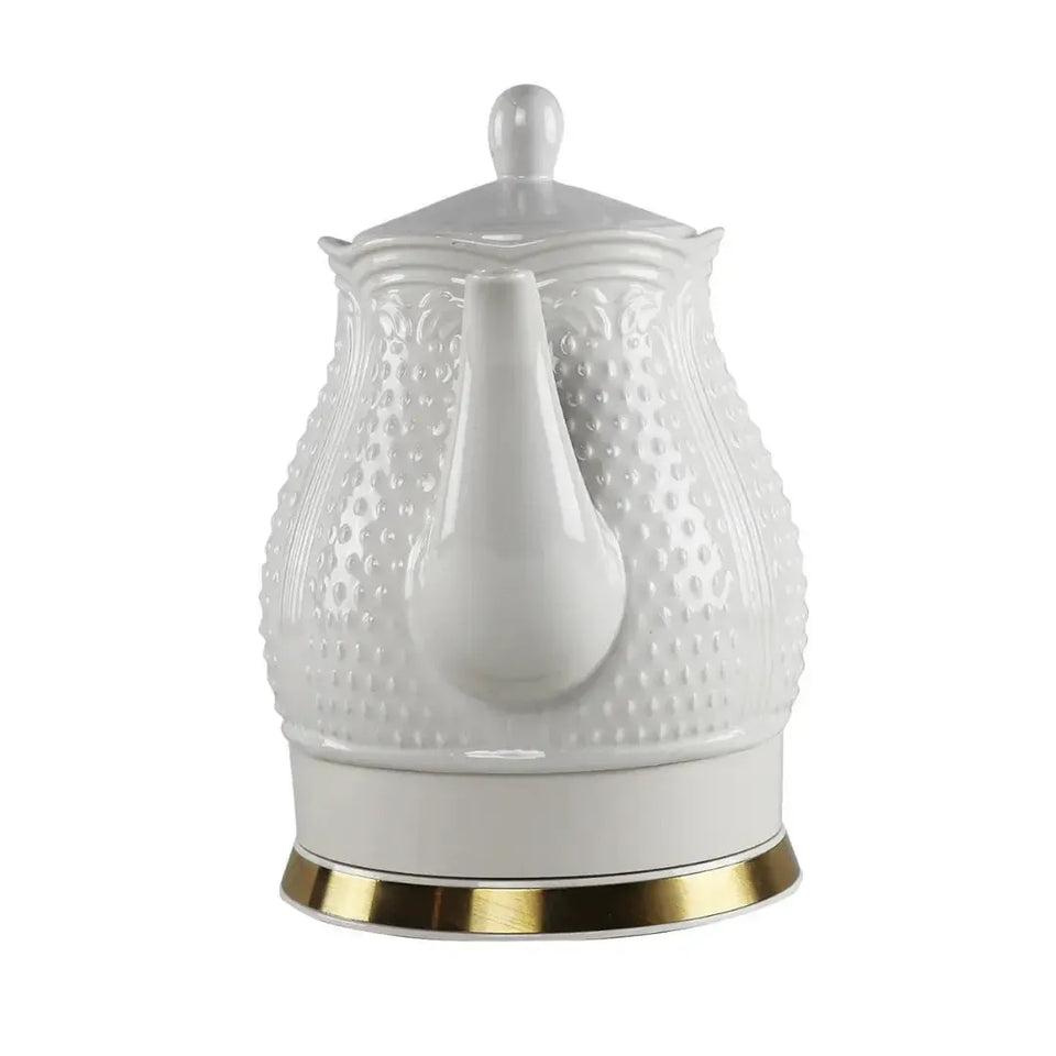 Chaleira Elétrica Porcelana Elegance Branca Decorada 1,5L 127V Tuut
