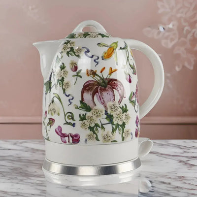 Chaleira Elétrica Porcelana Elegance Branca Floral 1,5L 127V Tuut
