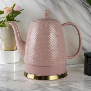 Chaleira Elétrica Porcelana Elegance Rosa Poá 1,5L 127V Tuut