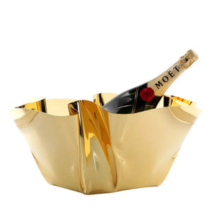 Champanheira / Cachepot Fiori Inox com Revestimento em Ouro 24k Riva