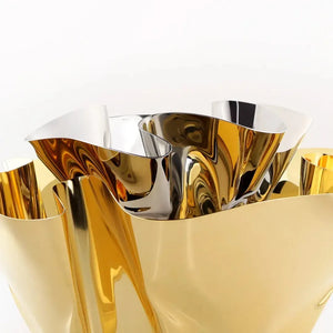 Champanheira / Cachepot Fiori Inox com Revestimento em Ouro 24k Riva