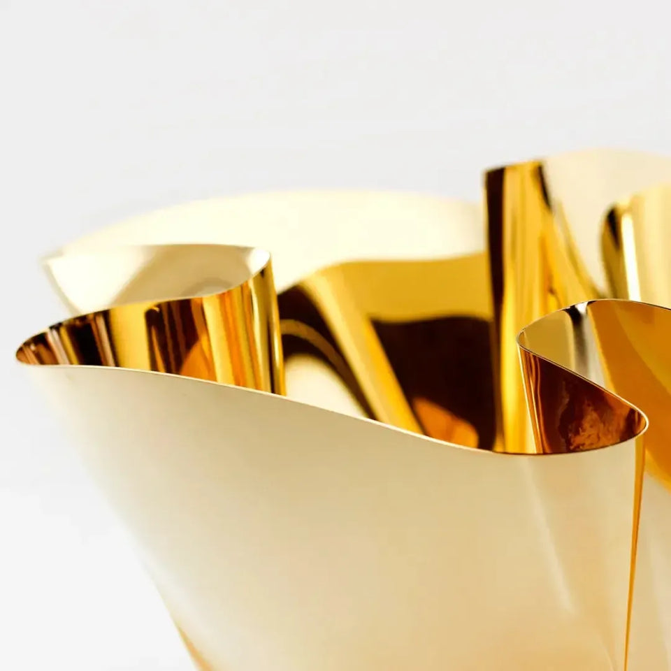 Champanheira / Cachepot Fiori Inox com Revestimento em Ouro 24k Riva