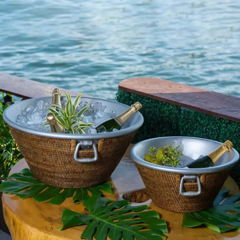 Champanheira em Rattan e Alumínio Bahali 54x31cm