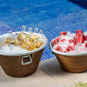 Champanheira em Rattan e Alumínio Bahali 54x31cm