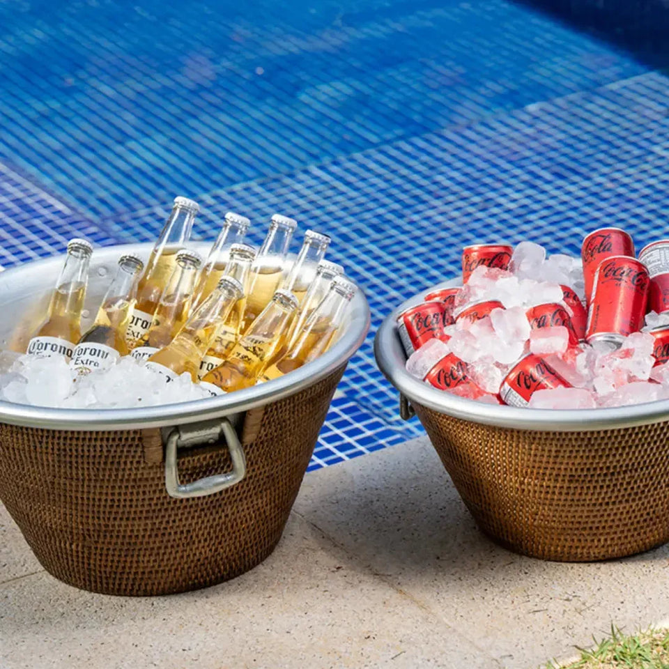 Champanheira em Rattan e Alumínio Bahali 54x31cm
