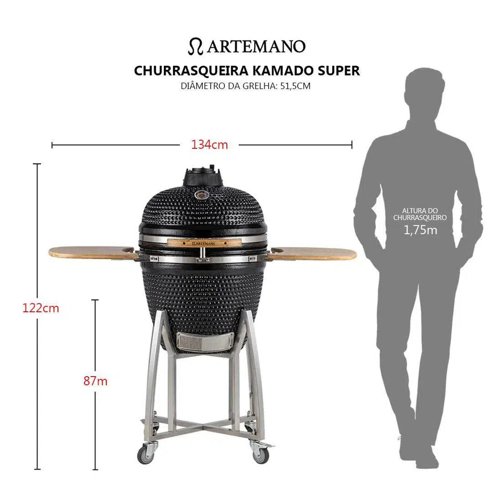 Churrasqueira Kamado Verde Artemano Super 24 Polegadas