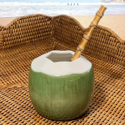 Coco Drink Cerâmica Itacare Verde 10x10cm Maison Blanche