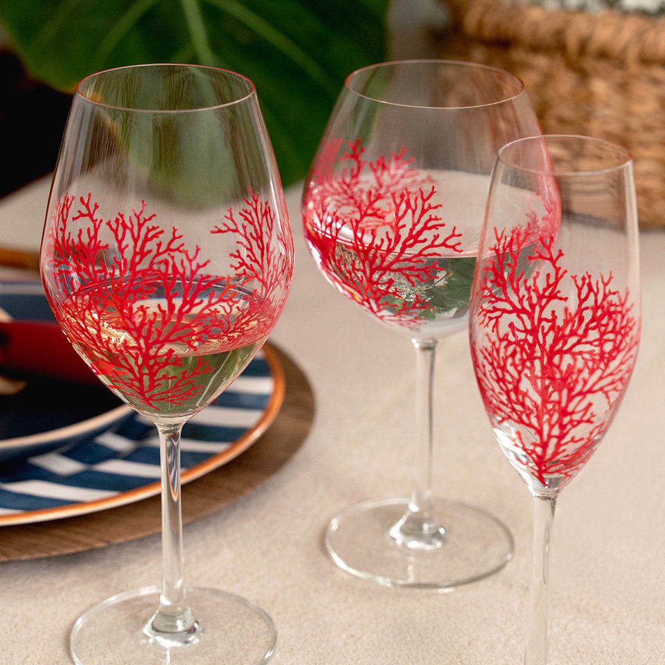 Jogo 6 Taças Sante Bordeaux em Cristal Ecológico 595ml Coral Vermelho