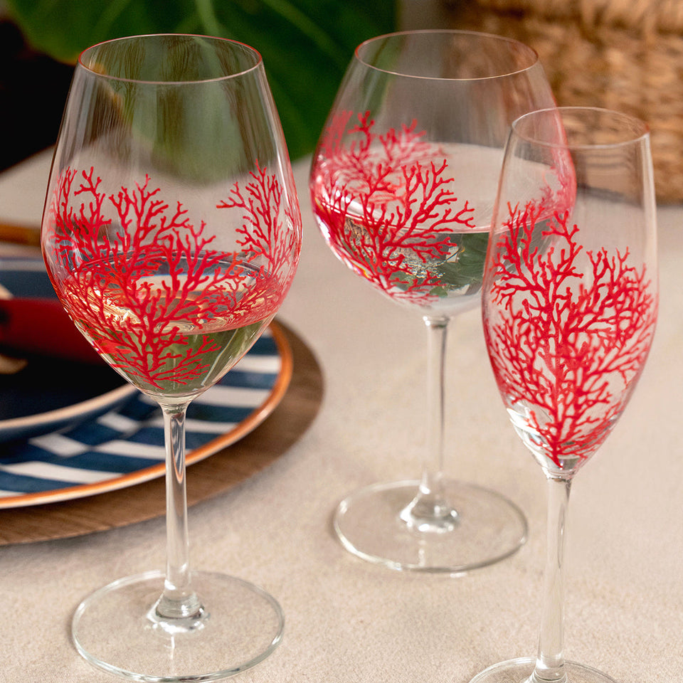 Jogo 6 Taças Gin Sante Burgundy em Cristal Ecológico 635ml Coral Vermelho
