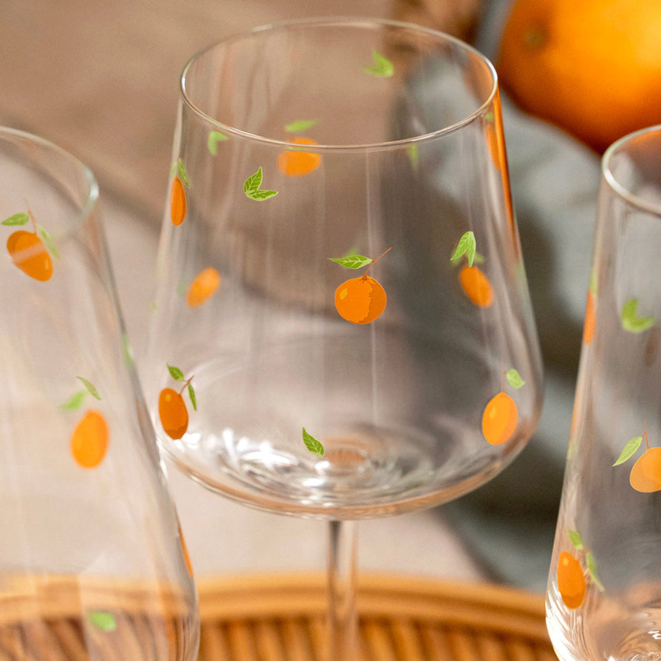 Jogo 6 Taças Universal em Cristal Ecológico Allure 435ml Laranja