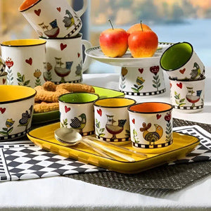 Conjunto 2 Copos Espresso Porcelana New Bone China 90ml Verde Cocoricó Egan