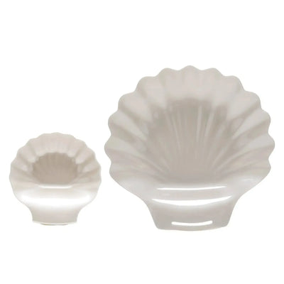Conjunto 2 Petisqueiras Melamina Formato Concha Perola