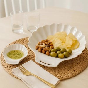 Conjunto 2 Petisqueiras Melamina Formato Concha Perola