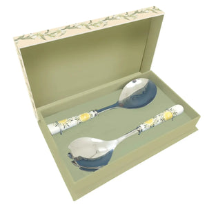 Conjunto 2 Talheres Salada Limone Aço Inox Com Cabo Porcelana Tuut