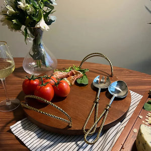 Conjunto 2 Talheres para Salada Alumínio com Cabo Corda Metal Object Bahali 31cm