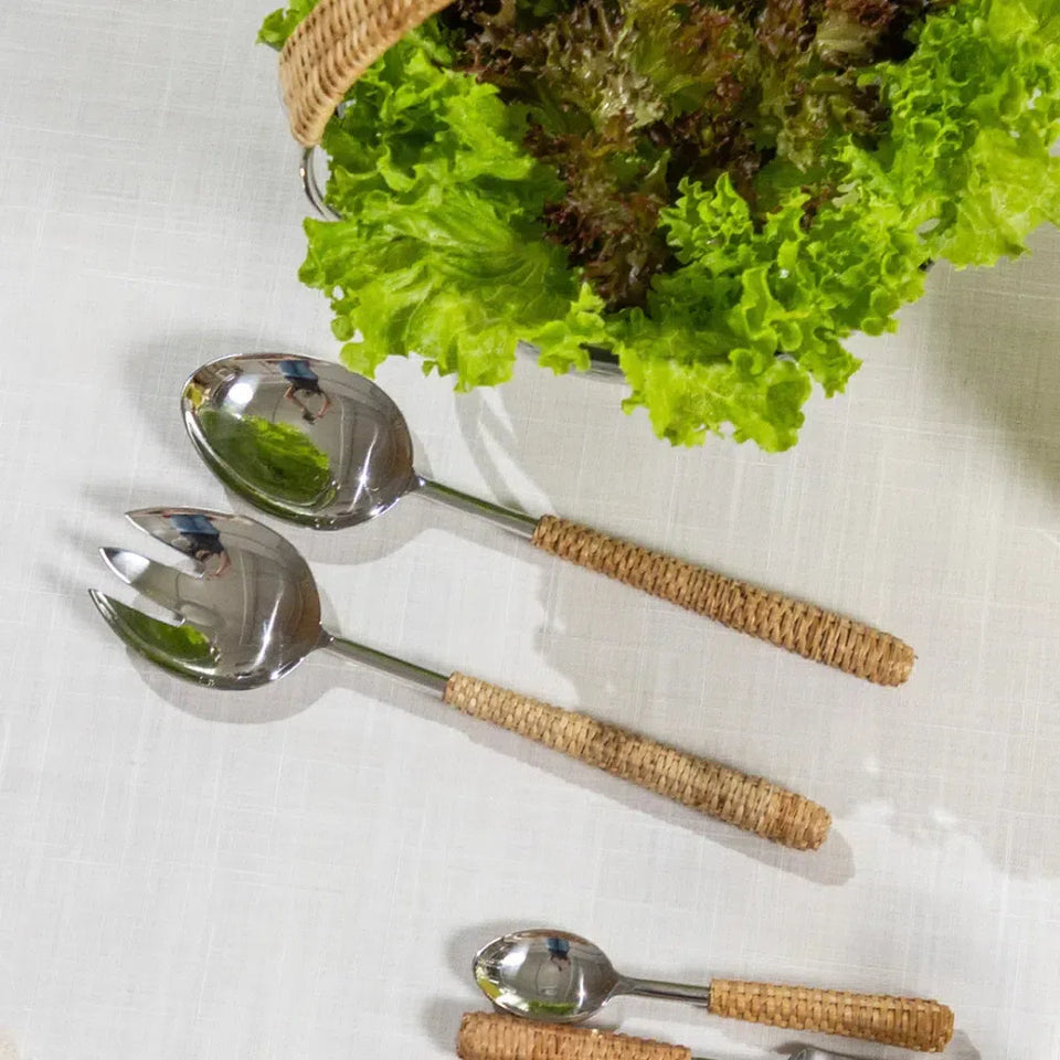 Conjunto 2 Talheres para Salada Garbo Rattan