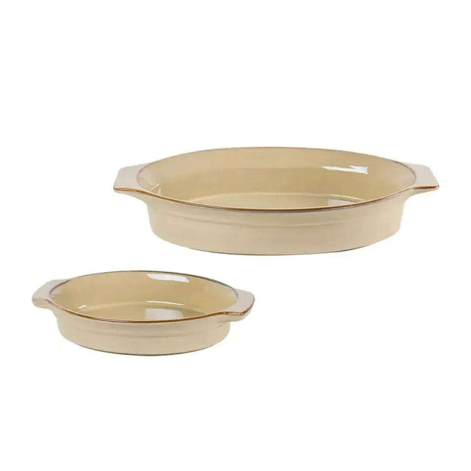 Conjunto 2 Travessas Ovais Cerâmica Latte Refúgio