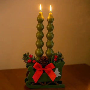 Conjunto 2 Velas Natal Parafina Verde 30,2x7,4x3,7cm