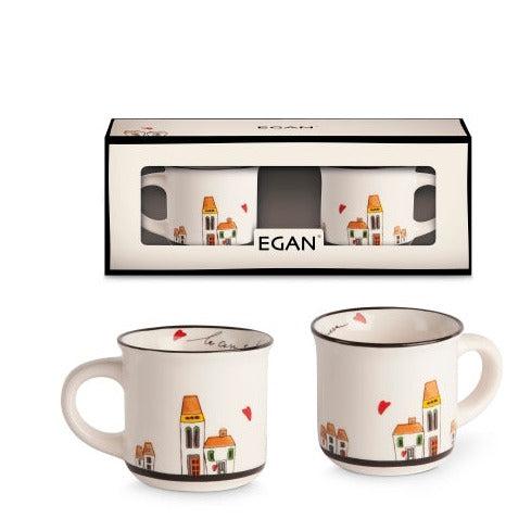 Conjunto 2 Xícaras Espresso Porcelana NBC 80ml Le Casette Egan